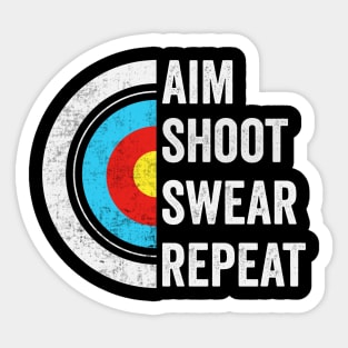 Aim Shoot Swear Repeat Sticker